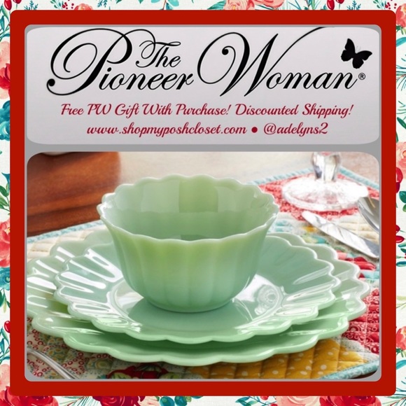 3-Piece Set 🌺 New Pioneer Woman Timeless Treasure Jade 3-Piece Dinnerware Set - Picture 2 of 10